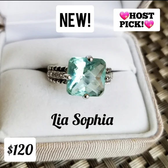 Lia Sophia ring $120 Retail NEW! blue aquamarine stone ring Sz 8, PRICE REDUCED! - Picture 11 of 11